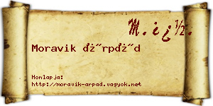 Moravik Árpád névjegykártya