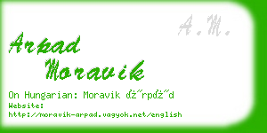 arpad moravik business card